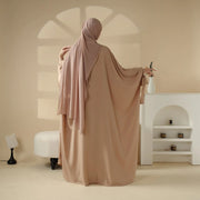 5-Piece Set Farasha Abaya, Premium Farasha Textured Open Abaya (ABA095)